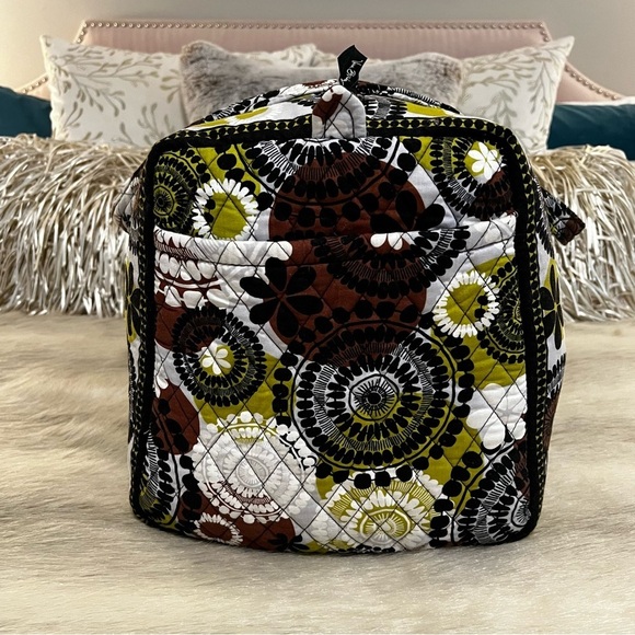 VERA BRADLEY Cocoa Moss Large Duffle Bag 2 Handles Zip Top Brown Green 2013 - Picture 4 of 13